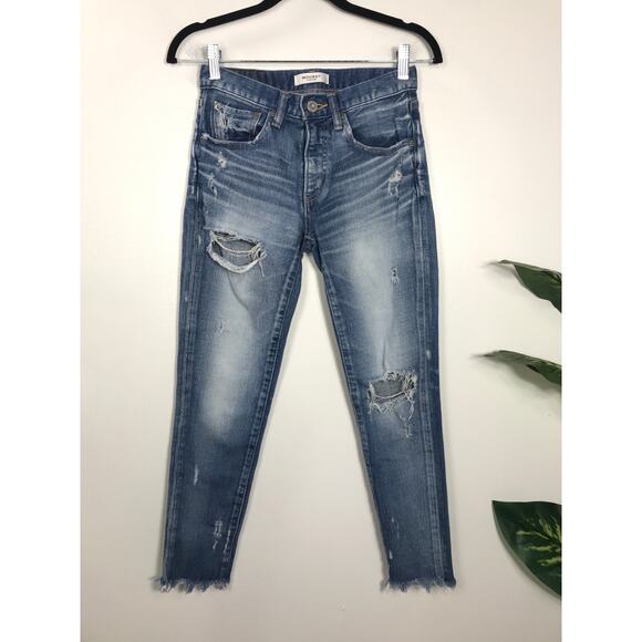 Moussy Women's 24 Vintage Jeans Designer Howa Raw Hem Capsule Staple Wardrobe - Picture 1 of 10